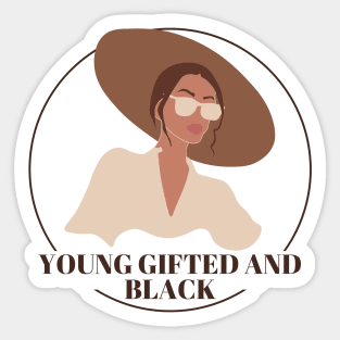 Young Gifted and Black Beatiful Woman Sticker